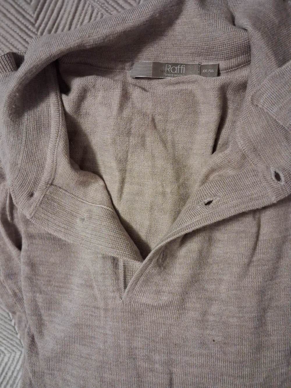 Raffi Men's Light Taupe Knit Sweater